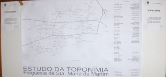 Mapa de Toponímia em discussão pública até 23 de Novembro