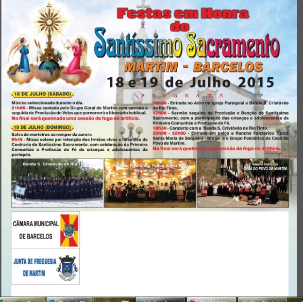 Festa em Honra do Santisimo Sacramento foi celebrada neste fim de semana