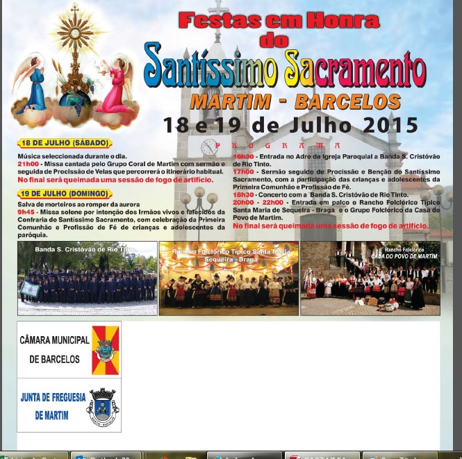 Festa em Honra do Santisimo Sacramento foi celebrada neste fim de semana
